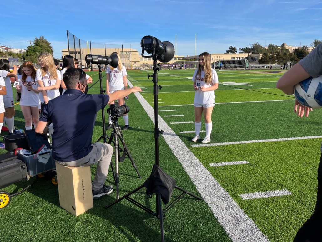 Outdoors softball girls soccer photos at Riordan High School track and field for Fall Winter Spring sports media day