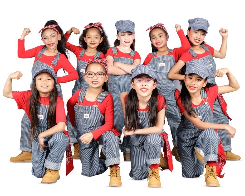 Dance studio team photography on white seamless backdrop in Union City, California